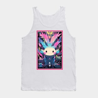 Cute Axolotl Anime Art Design | Cute Animals | Axolotl Hentaii Chibi Kawaii Design Tank Top